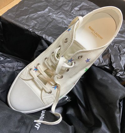 Saint Laurent Star Low Top Canvas Sneaker New 43
