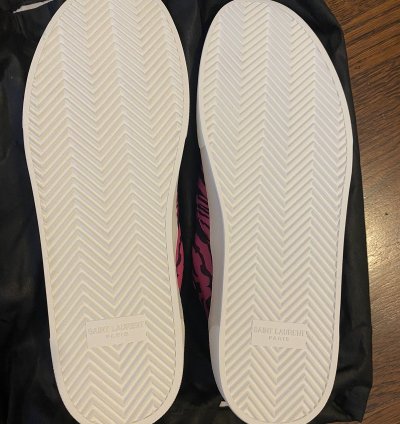 Saint Laurent Venice Low Leather Zebra Fushia Nero Size 44