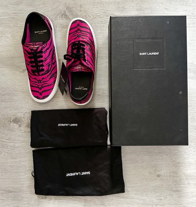 Saint Laurent Venice Low Leather Zebra Sneaker