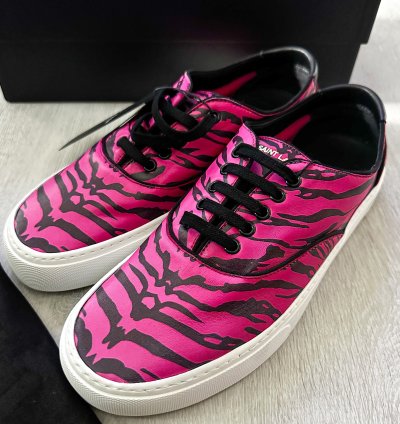 Saint Laurent Venice Low Leather Zebra Sneaker