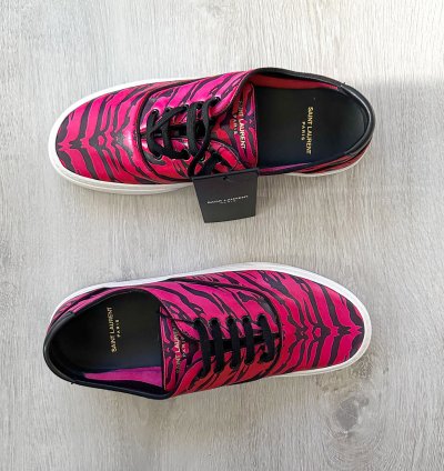 Saint Laurent Venice Low Leather Zebra Sneaker