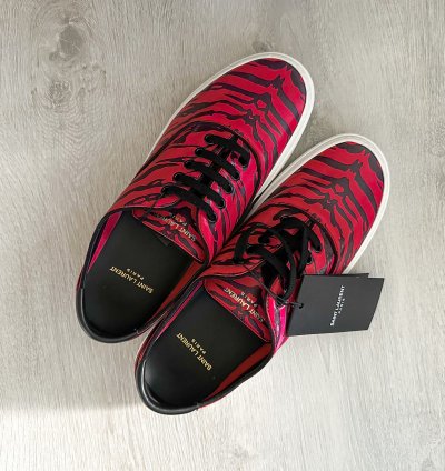 Saint Laurent Venice Low Leather Zebra Sneaker