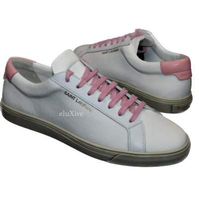 Saint Laurent White Canvas Andy Low Top Sneakers