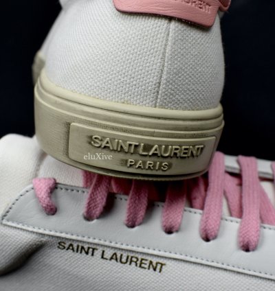 Saint Laurent White Canvas Andy Low Top Sneakers