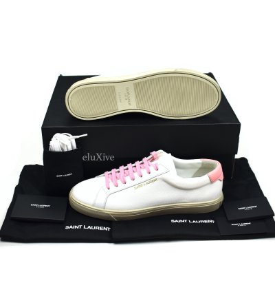 Saint Laurent White Canvas Andy Low Top Sneakers