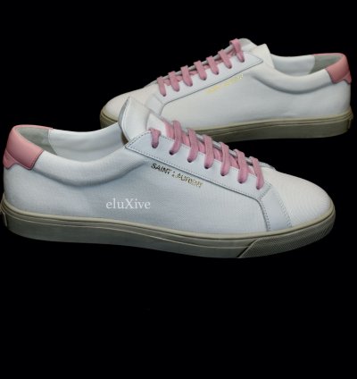 Saint Laurent White Canvas Andy Low Top Sneakers