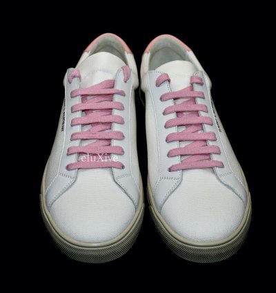Saint Laurent White Canvas Andy Low Top Sneakers