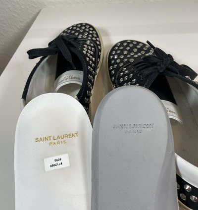 Saint Laurent Ysl Studded Low Trainers Sneakers Vu 377373