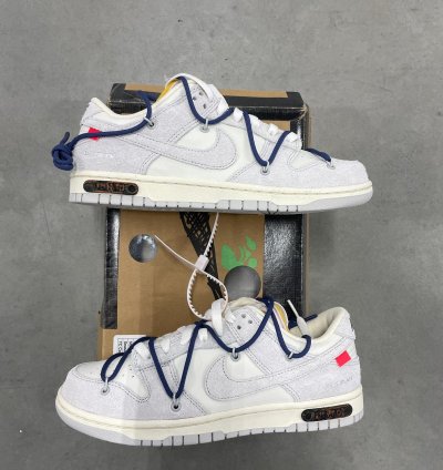 Size 8 5 - Nike Dunk Low Off-white Lot 18 Suede New Ds