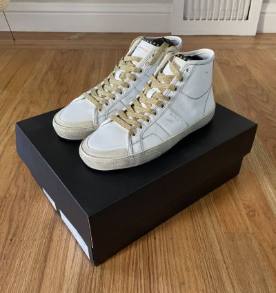 Ss16 Surf Sound Gold Laced Studded Distressed Sneakers