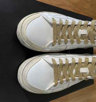 Ss16 Surf Sound Gold Laced Studded Distressed Sneakers