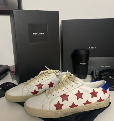 Star Print Leather Sneaker