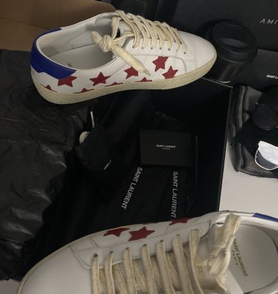 Star Print Leather Sneaker