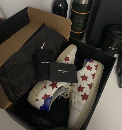 Star Print Leather Sneaker