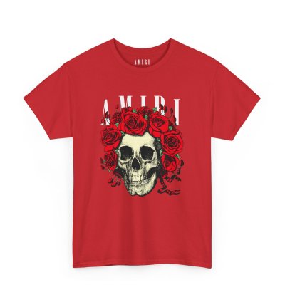 Amiri Rose Skull Red T-shirt - Size Usa