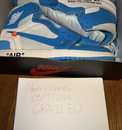 Unc Off White Jordan Ones