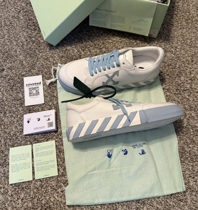 Us 8 Off-white Vulcanized Low Canvas White Light Blue