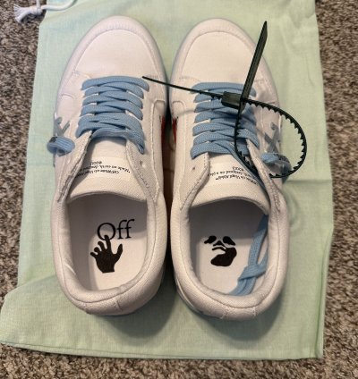 Us 8 Off-white Vulcanized Low Canvas White Light Blue