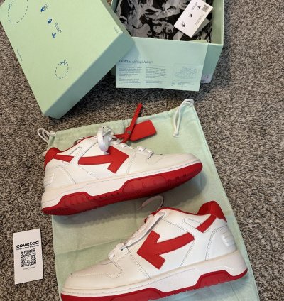 Us 9 Off-white Out Of Office Calf Leather White Red