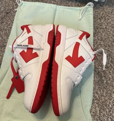 Us 9 Off-white Out Of Office Calf Leather White Red