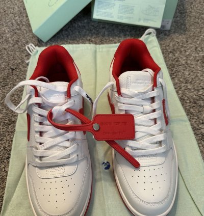 Us 9 Off-white Out Of Office Calf Leather White Red