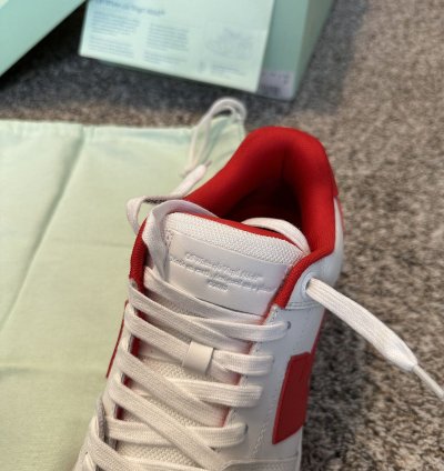 Us 9 Off-white Out Of Office Calf Leather White Red