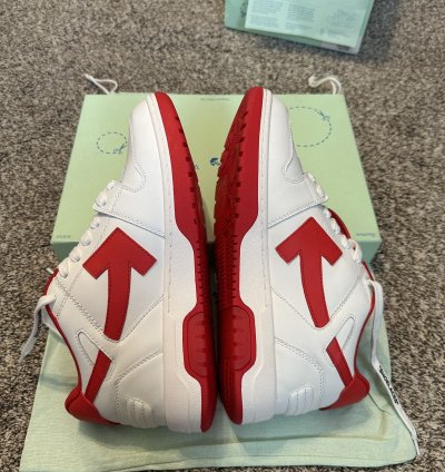 Us 9 Off-white Out Of Office Calf Leather White Red