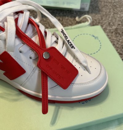 Us 9 Off-white Out Of Office Calf Leather White Red