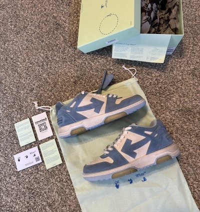 Us 9 Off-white Out Of Office Vintage Suede Light Blue