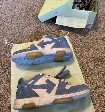 Us 9 Off-white Out Of Office Vintage Suede Light Blue