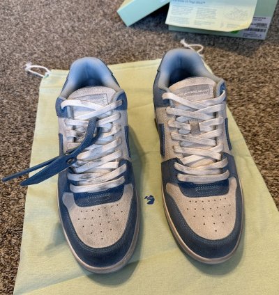 Us 9 Off-white Out Of Office Vintage Suede Light Blue
