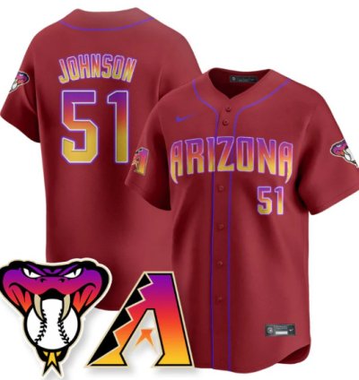 Randy Johnson Jersey 51 Arizona Diamondbacks 2025 City Connect Concept Stitched Red