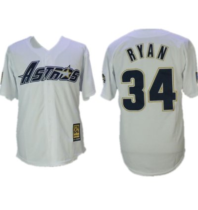 Houston Astros Nolan Ryan White 1981 Throwback Jersey