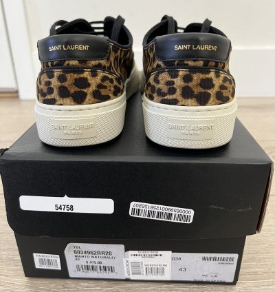 Ysl Saint Laurent Venice Sneaker Leopard Print Canvas 43