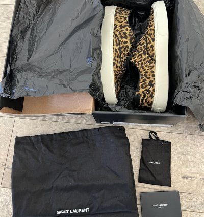 Ysl Saint Laurent Venice Sneaker Leopard Print Canvas 43