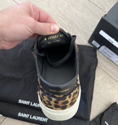 Ysl Saint Laurent Venice Sneaker Leopard Print Canvas 43