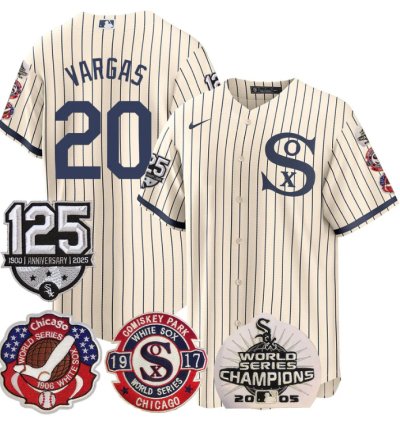 Miguel Vargas Jersey 20 Chicago White Sox 125th Anniversary World Series Champions Field Of Dream