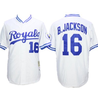Kansas City Royals Bo Jackson White 1980 Throwback Jersey