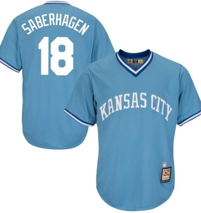Kansas City Royals Bret Saberhagen Blue Throwback Pullover Jersey