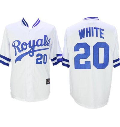 Kansas City Royals Frank White White Throwback Jersey