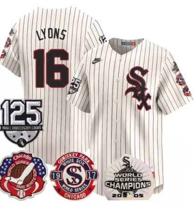 Ted Lyons Jersey 16 Chicago White Sox 125th Anniversary World Series Champions Cream