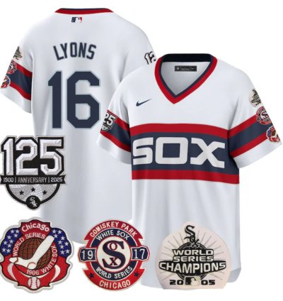 Ted Lyons Jersey 16 Chicago White Sox 125th Anniversary World Series Champions White 1983