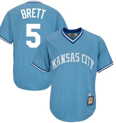 Kansas City Royals George Brett Blue Throwback Pullover Jersey