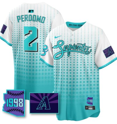 Geraldo Perdomo Jersey 2 Arizona Diamondbacks Serpientes City Connect Stitched White