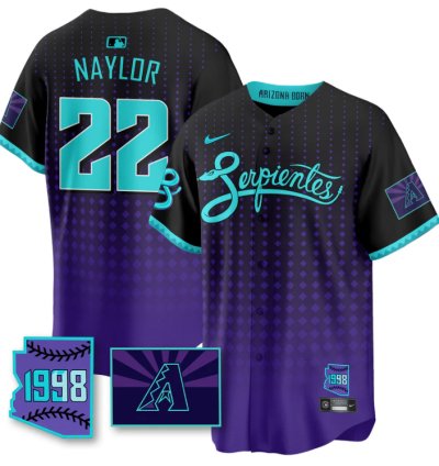 Josh Naylor Jersey 22 Arizona Diamondbacks Serpientes City Connect Stitched Black Purple