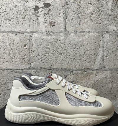 new Prada American Cup Sneaker White Silver