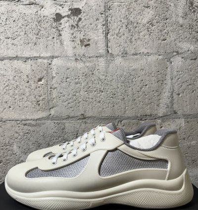 new Prada American Cup Sneaker White Silver