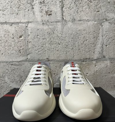 new Prada American Cup Sneaker White Silver