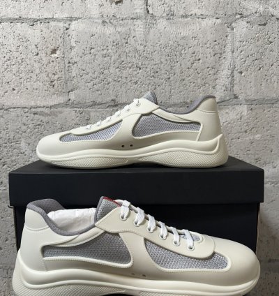 new Prada American Cup Sneaker White Silver