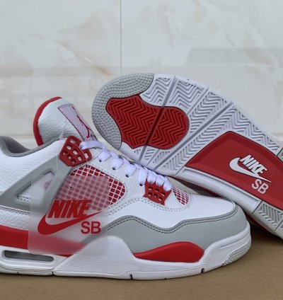 Nike Sb X Jordan 4 Varsity White Fire Red